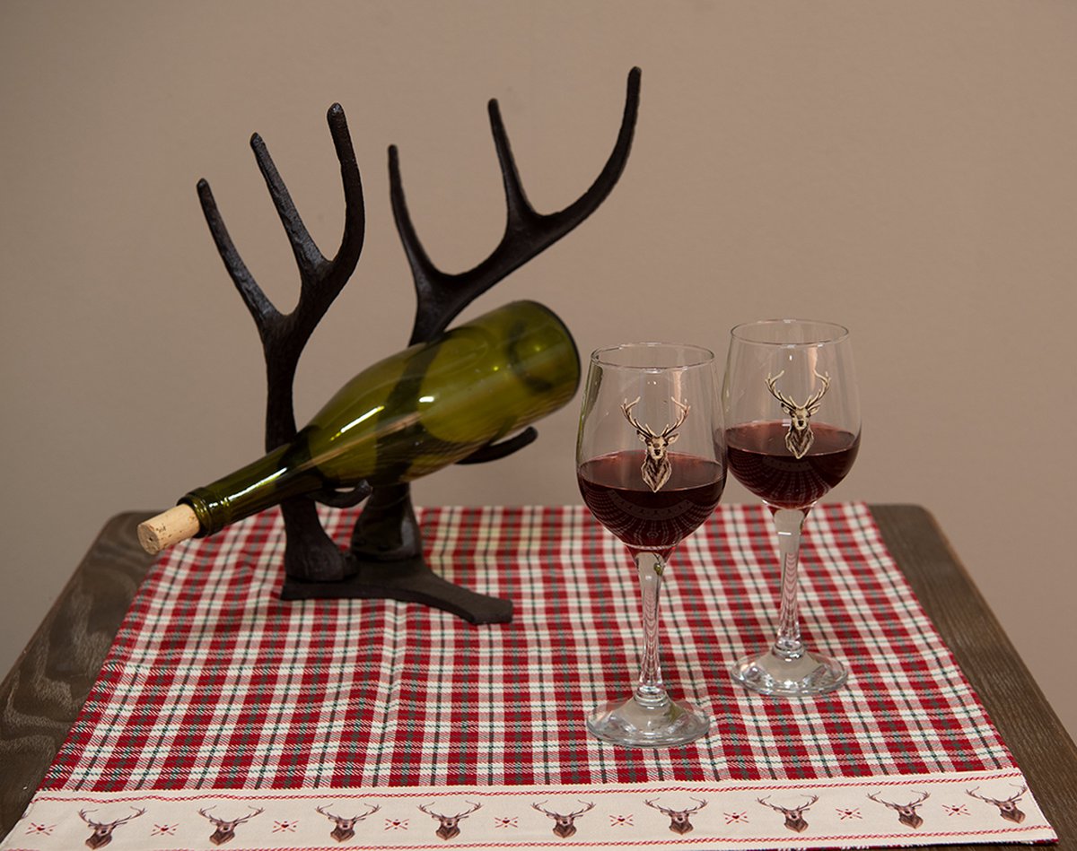 Clayre & Eef Wijnrek 21*19*34 Cm Metaal Flessenrek Flessenhouder - Zwart