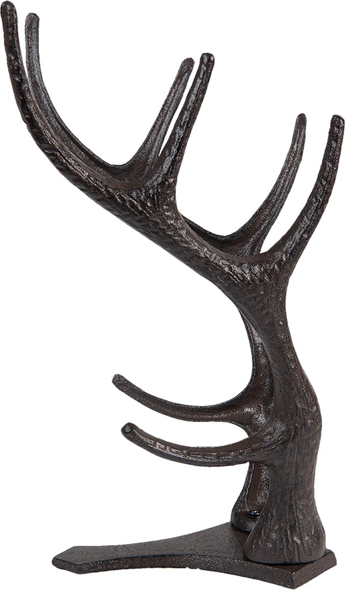 Clayre & Eef Wijnrek 21*19*34 Cm Metaal Flessenrek Flessenhouder - Zwart