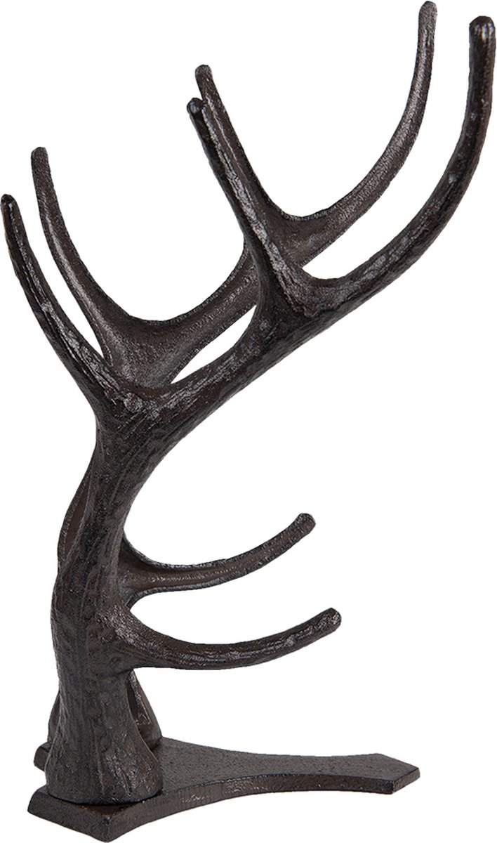 Clayre & Eef Wijnrek 21*19*34 Cm Metaal Flessenrek Flessenhouder - Zwart