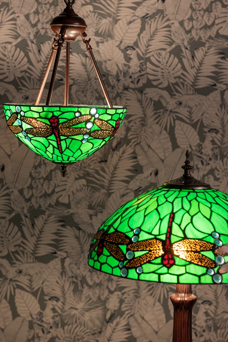 Clayre & Eef e Hanglamp Tiffany Ø 31*155 Cm E27/max 2*60w 5ll-9336gr - Groen