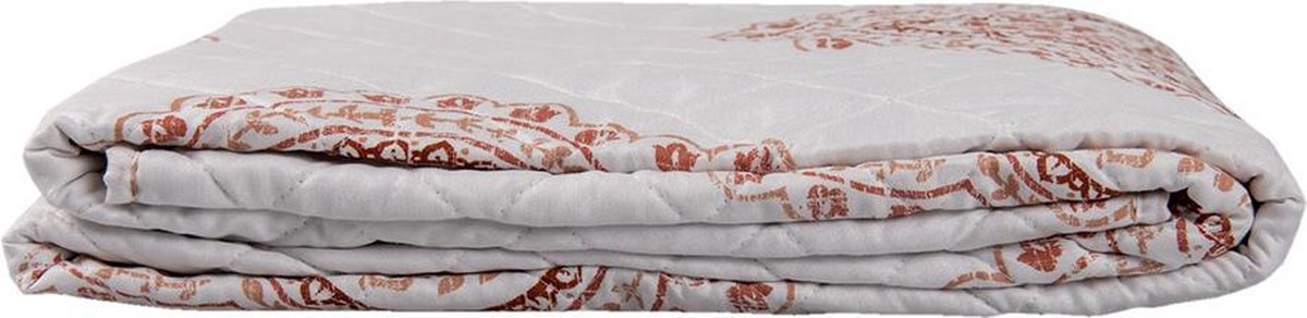 Clayre & Eef Bedsprei 240*260 Cm Polyester Krullen Rechthoek Sprei - Wit