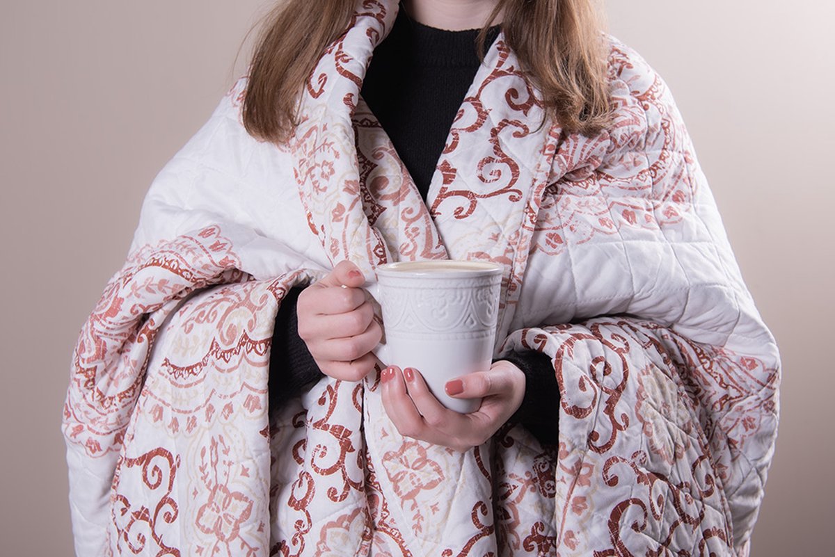 Clayre & Eef Bedsprei 240*260 Cm Polyester Krullen Rechthoek Sprei - Wit