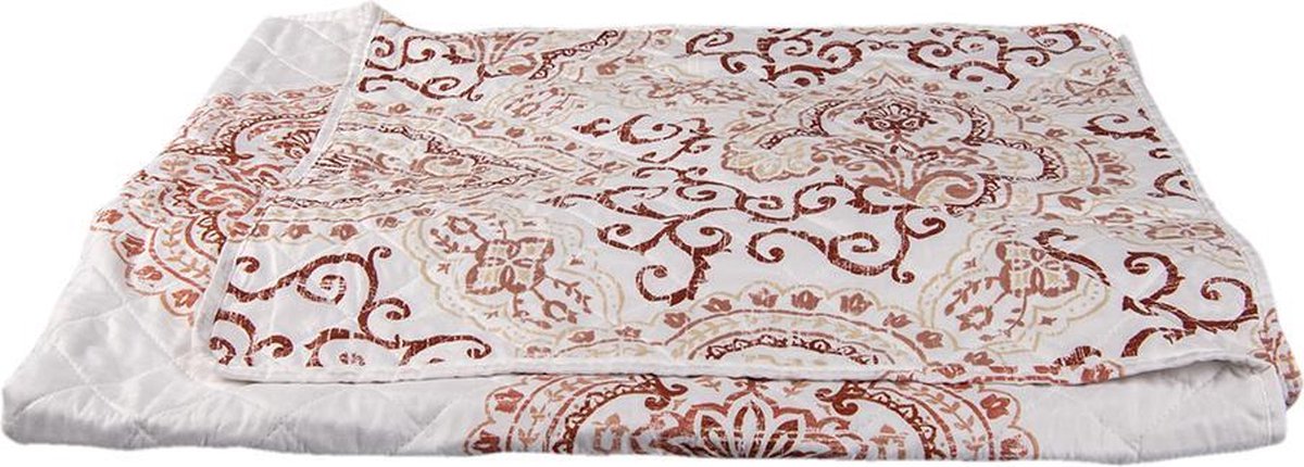 Clayre & Eef Bedsprei 240*260 Cm Polyester Krullen Rechthoek Sprei - Wit