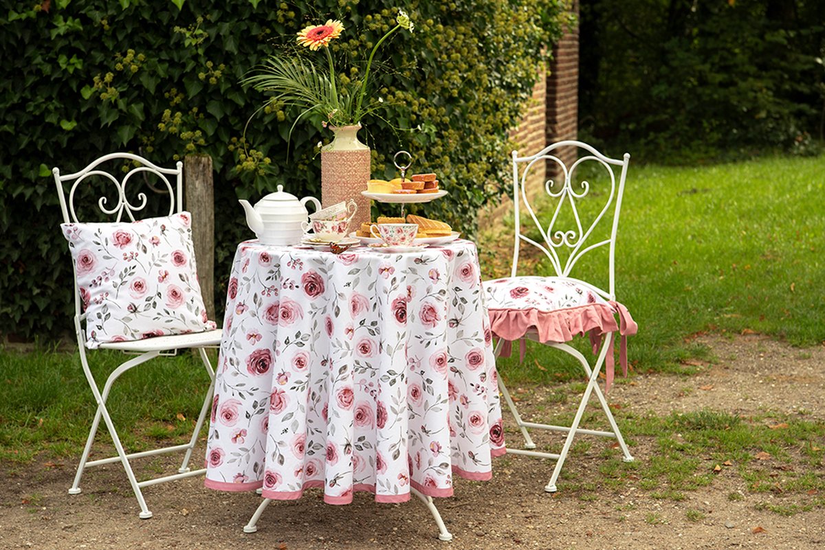 Clayre & Eef Tafelkleed 150*150 Cm Rur15 - Roze