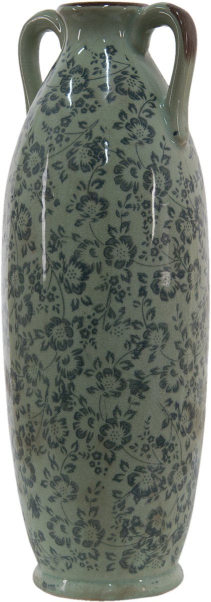 Clayre & Eef Decoratie Vaas Ø 16*45 Cm 6ce1393l - Groen