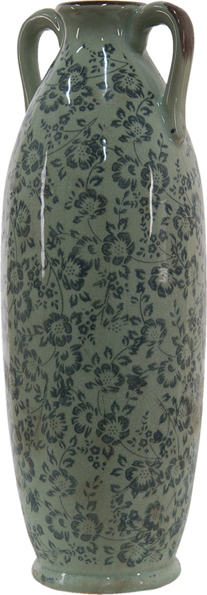 Clayre & Eef Decoratie Vaas Ø 16*45 Cm 6ce1393l - Groen