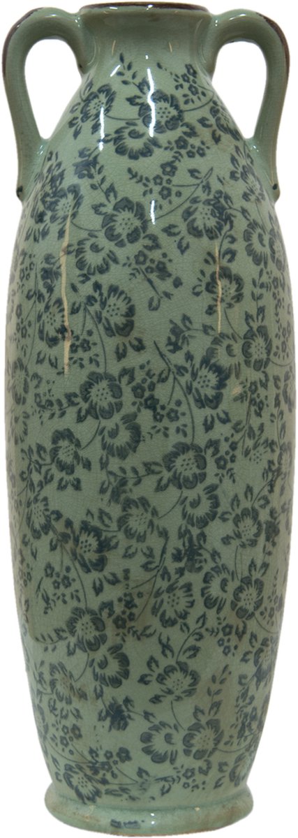 Clayre & Eef Decoratie Vaas Ø 16*45 Cm 6ce1393l - Groen