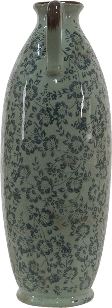Clayre & Eef Decoratie Vaas Ø 16*45 Cm 6ce1393l - Groen
