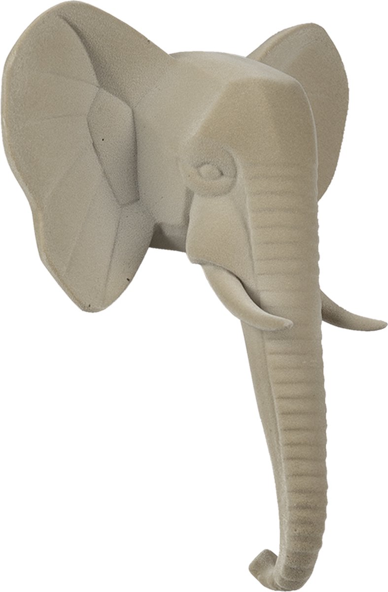 Clayre & Eef Wanddecoratie Olifant 17*8*21 Cm 6pr3526 - Beige