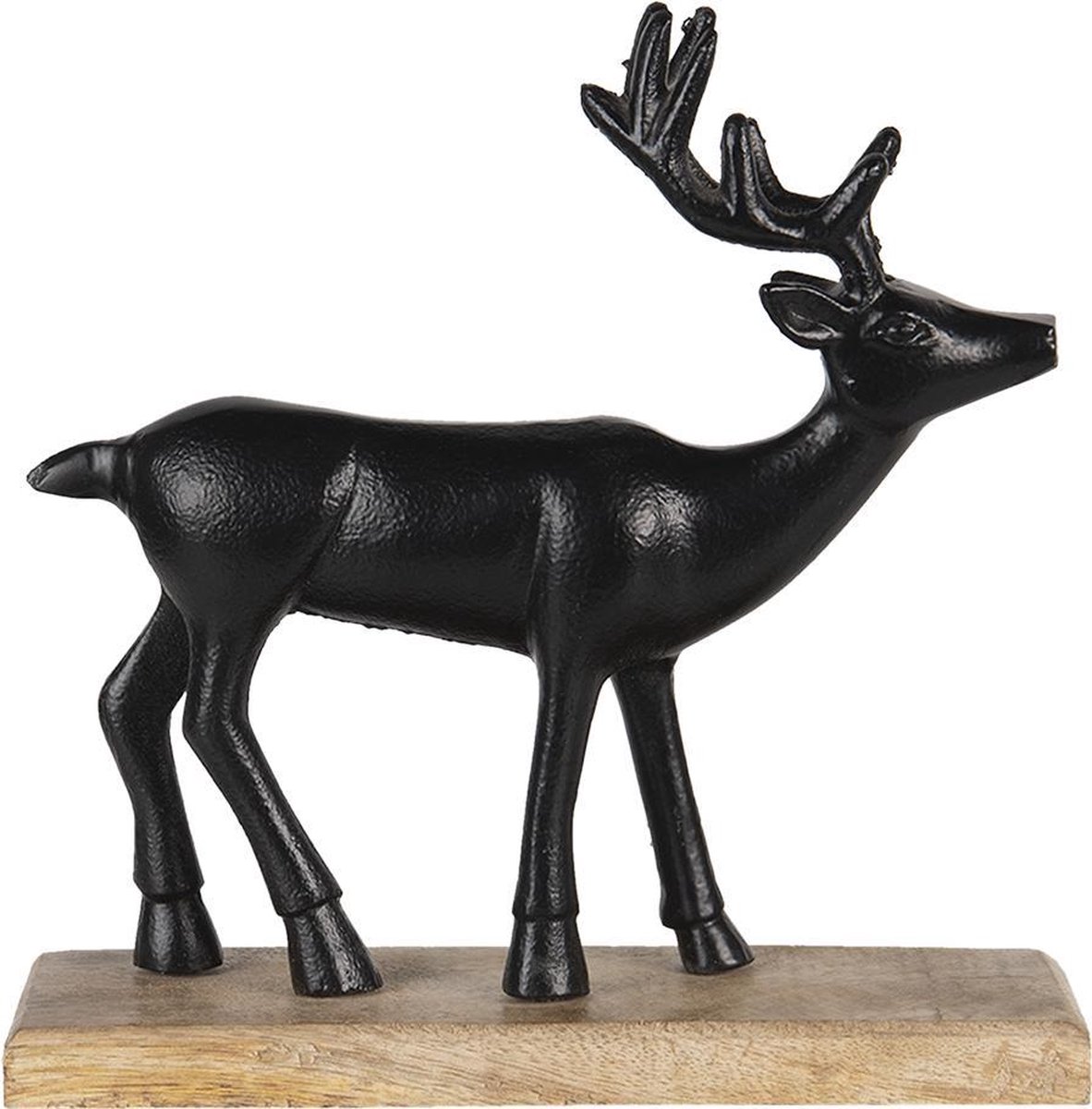 Clayre & Eef Decoratie Beeld Rendier 20*8*22 Cm Aluminium Decoratief Figuur Decoratieve Accessoires - Bruin