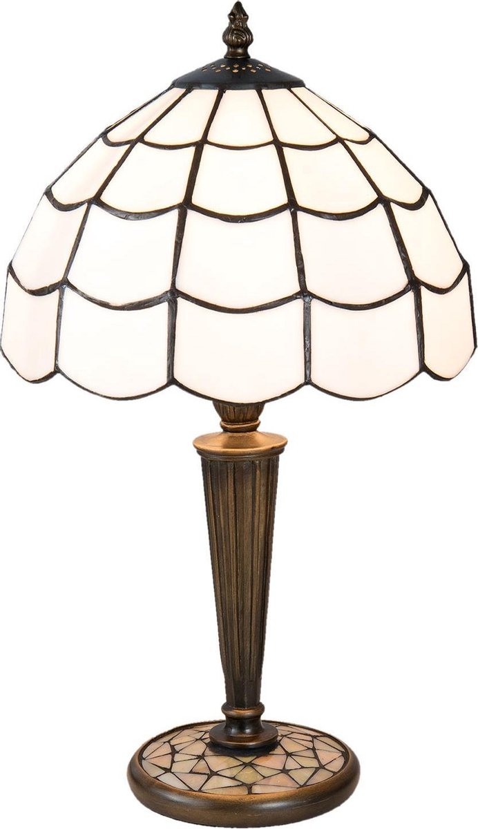 Clayre & Eef Tafellamp Tiffany Ø 25*43 Cm E27/max 1*40w 5ll-5936