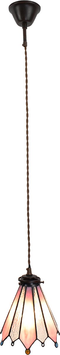 Clayre & Eef Hanglamp Tiffany 18*15*115 Cm E14/max 1*25w 5ll-6218 - Roze