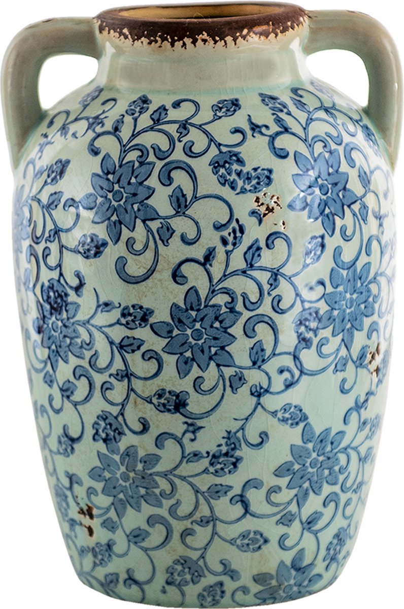 Clayre & Eef e Decoratie Vaas 16*15*24 Cm 6ce1377 - Blauw