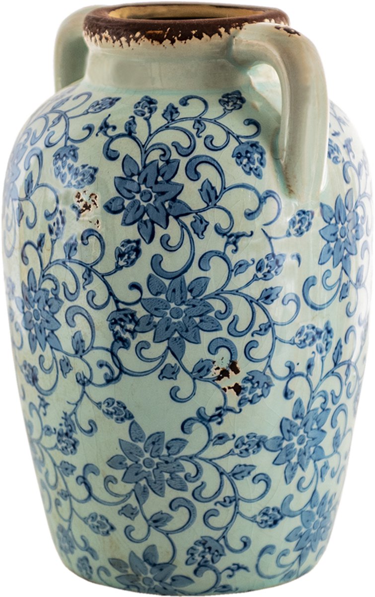Clayre & Eef e Decoratie Vaas 16*15*24 Cm 6ce1377 - Blauw