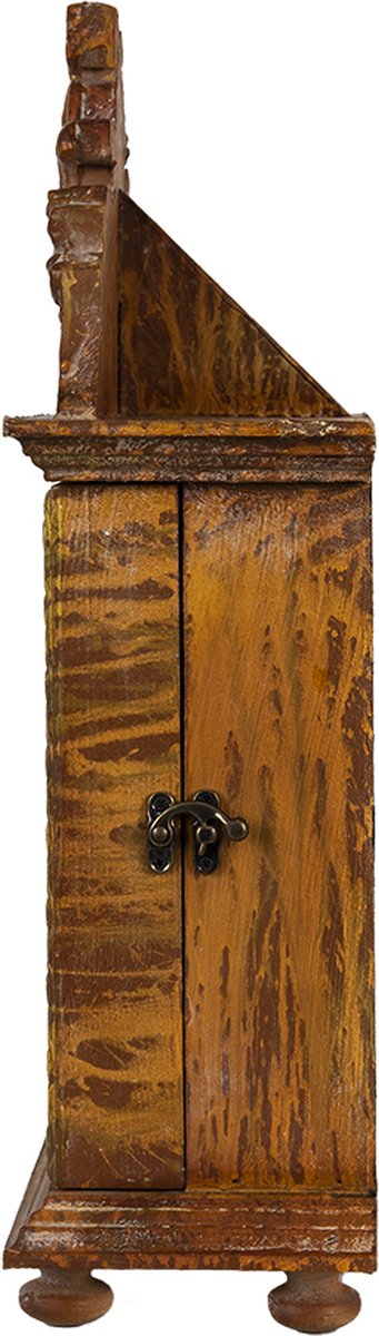 Clayre & Eef Tafelklok 27*12*44 Cm Hout, Glas Rechthoek - Bruin
