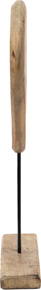 Clayre & Eef Decoratie Beeld Hart 32*7*51 Cm Hout, Ijzer Decoratief Figuur Decoratieve Accessoires - Bruin