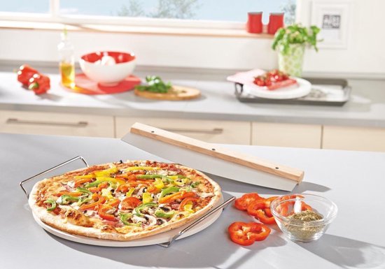Leifheit - Pizzasteen Met Wiegemes - Beige