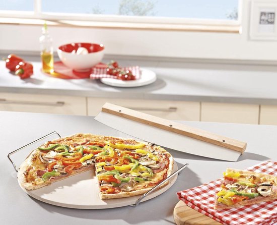 Leifheit - Pizzasteen Met Wiegemes - Beige