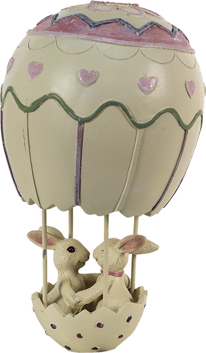 Clayre & Eef te Decoratie Konijnen In Luchtballon 11*11*19 Cm 6pr3549 - Beige