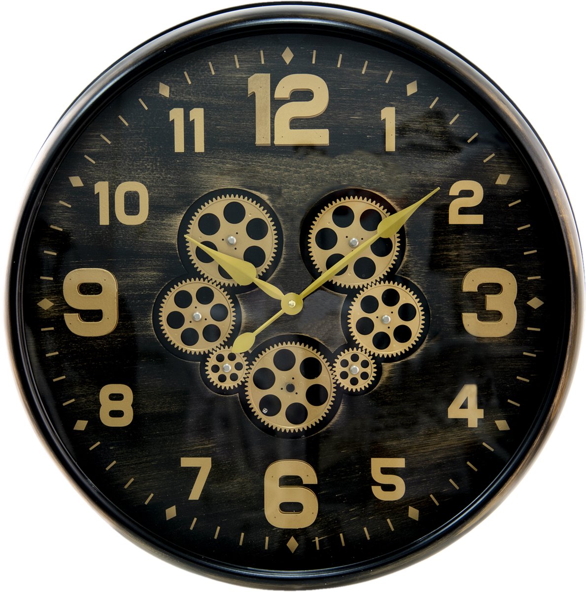 Clayre & Eef Wandklok Ø 61*11 Cm / 1*aa / 1*c 5kl0204 - Zwart