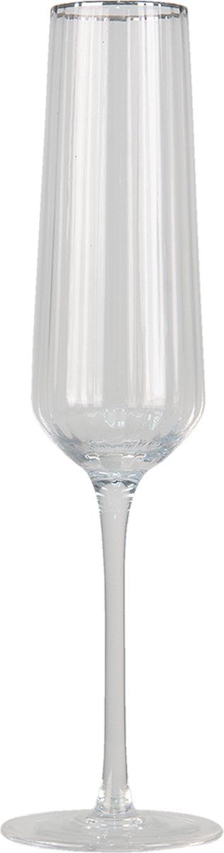 Clayre & Eef Champagneglas 250 Ml Transparant Glas Rond Wijnglas Champagne Glas Prosecco Glas Transparant Wijnglas