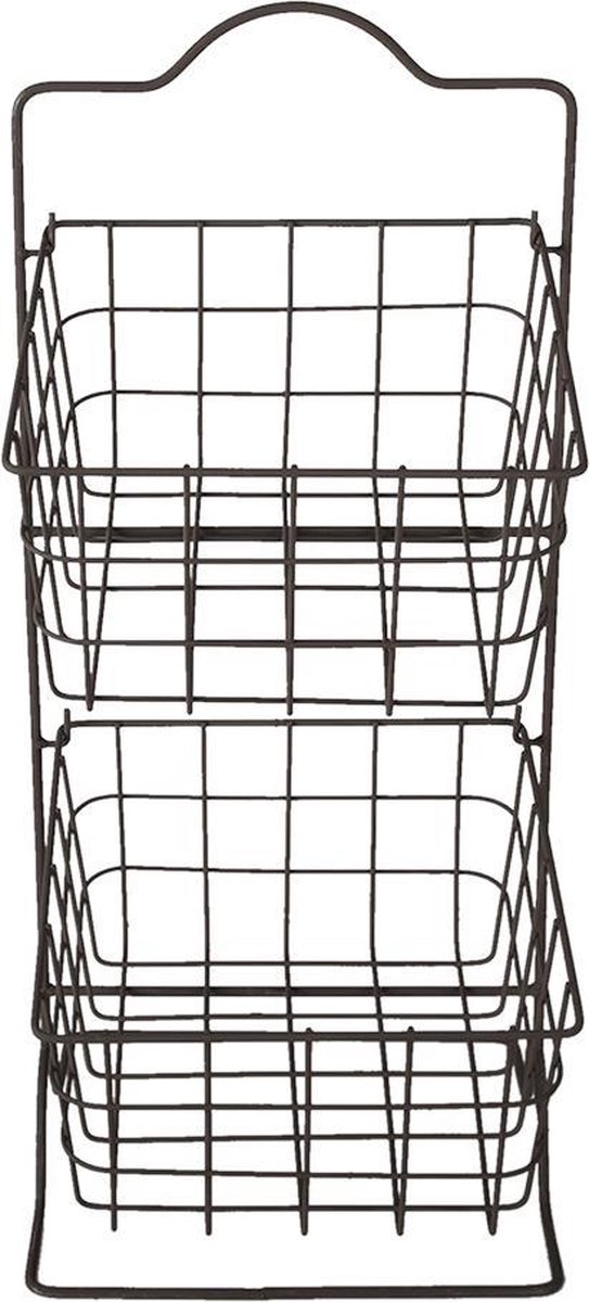 Clayre & Eef Opbergrek Manden 25*25*57 Cm Ijzer Keukenrek Rek - Bruin