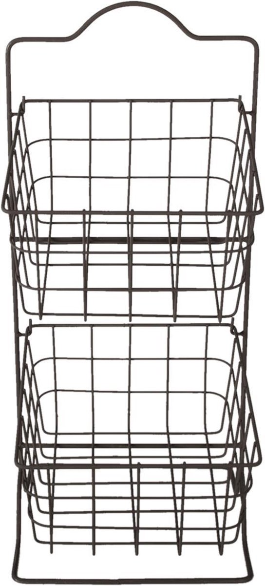 Clayre & Eef Opbergrek Manden 25*25*57 Cm Ijzer Keukenrek Rek - Bruin
