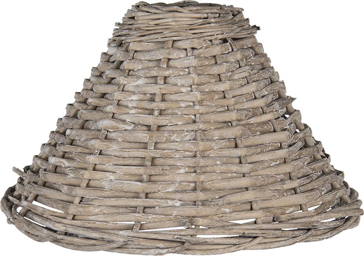 Clayre & Eef Lampenkap Ø 21*30 Cm Rotan Stoffen Lampenkap - Bruin