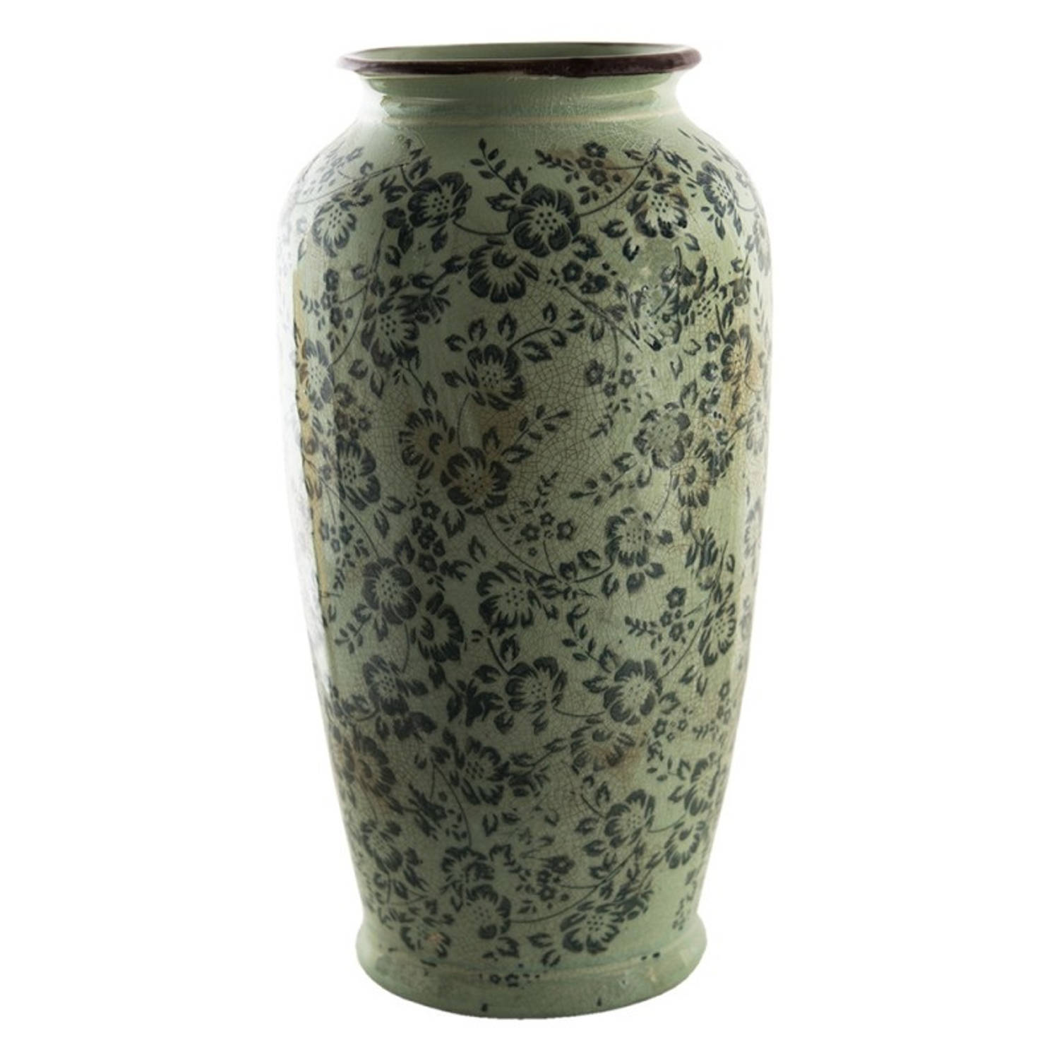 Clayre & Eef Decoratie Vaas Ø 17*35 Cm 6ce1392l - Groen