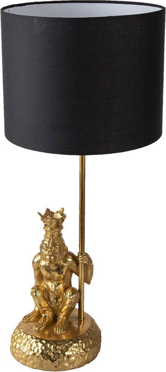 Clayre & Eef Bureaulamp Ø 23*45 Cm E27/max 1*60wkleurig, - Goud