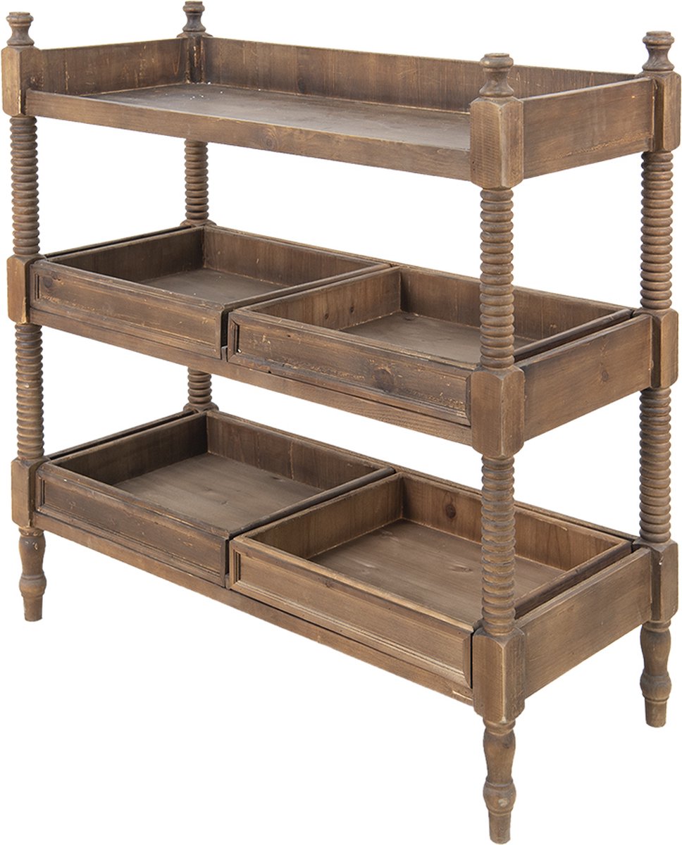 Clayre & Eef Sidetable 99*44*99 Cm Hout Rechthoek Wandtafel Haltafel Console Tafel Wandtafel Haltafel - Bruin