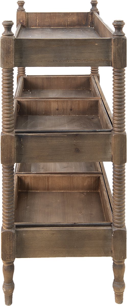 Clayre & Eef Sidetable 99*44*99 Cm Hout Rechthoek Wandtafel Haltafel Console Tafel Wandtafel Haltafel - Bruin