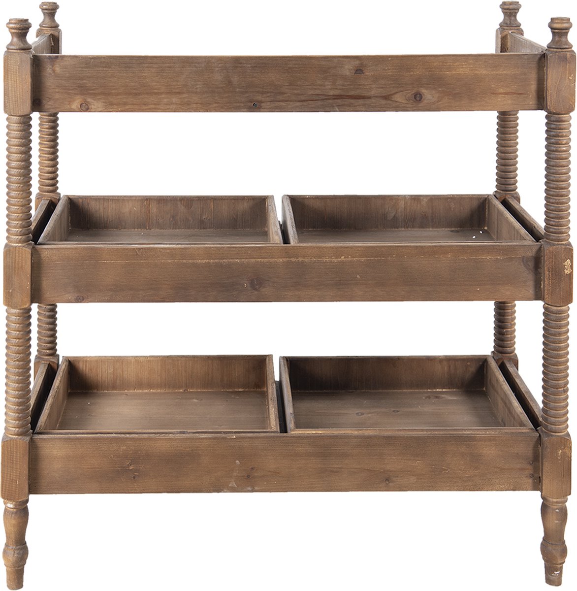 Clayre & Eef Sidetable 99*44*99 Cm Hout Rechthoek Wandtafel Haltafel Console Tafel Wandtafel Haltafel - Bruin