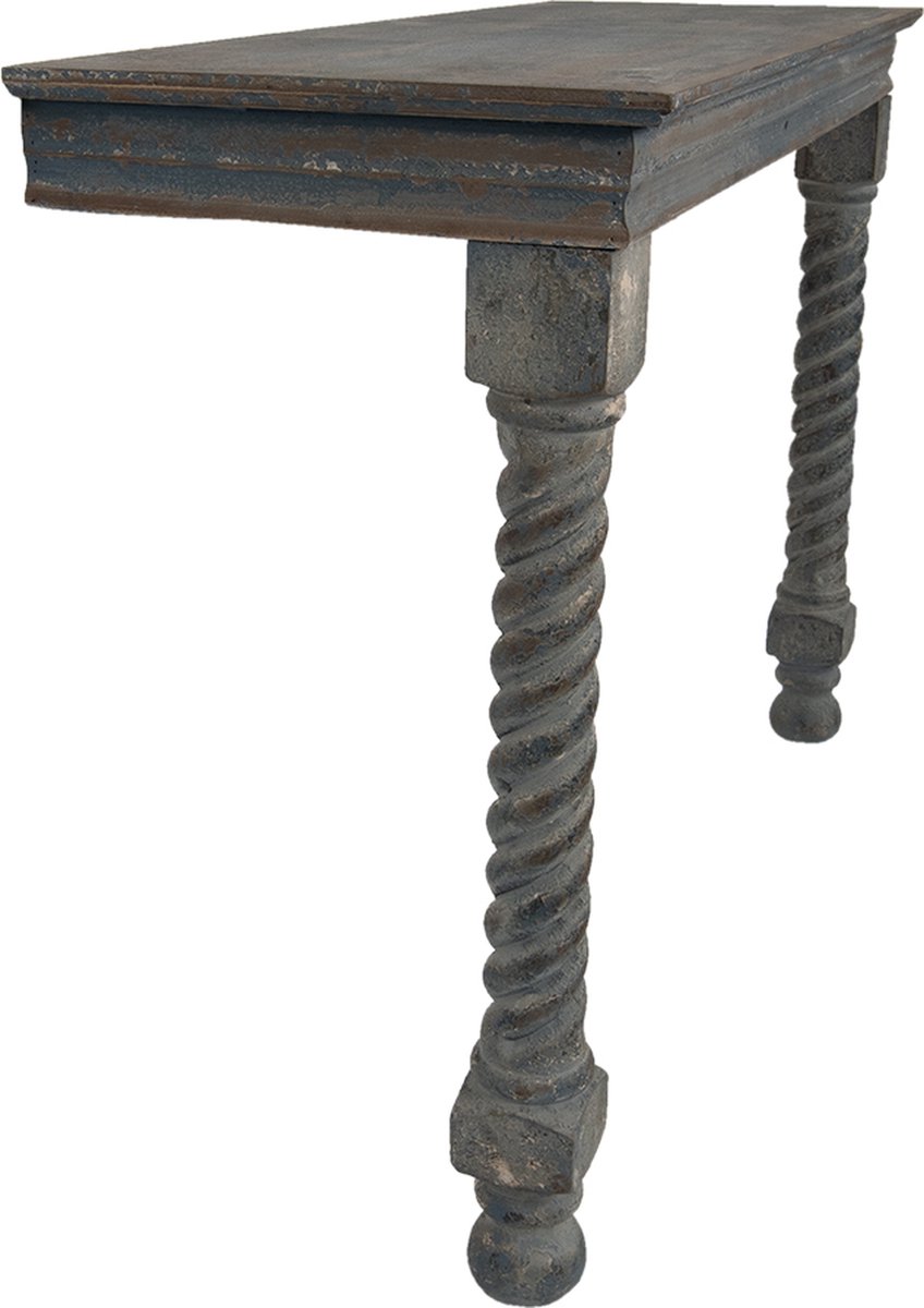 Clayre & Eef Sidetable 123*41*83 Cm, Blauw Hout Wandtafel Haltafel Console Tafel Wandtafel Haltafel - Bruin