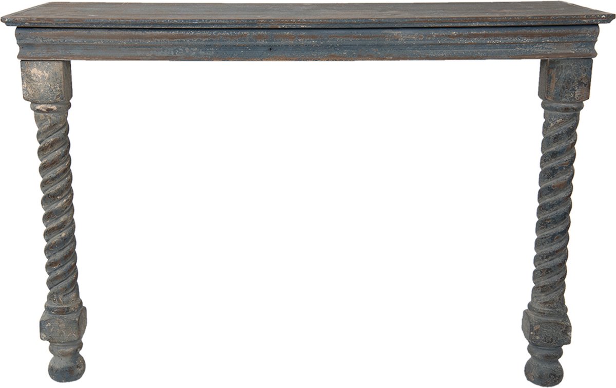 Clayre & Eef Sidetable 123*41*83 Cm, Blauw Hout Wandtafel Haltafel Console Tafel Wandtafel Haltafel - Bruin