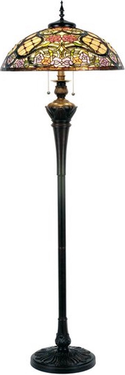 Clayre & Eef Lumilamp Tiffany Vloerlamp Ø 55*150 Cm 3x E27 / Max 60w - Beige