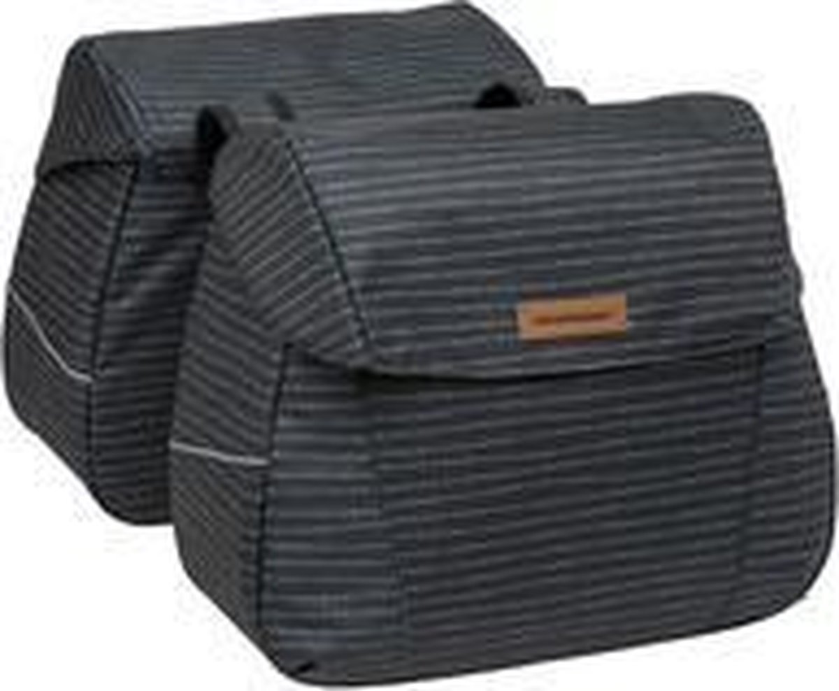 New Looxs Dubbele Fietstas Joli 34 Liter Gestreept/wit - Blauw