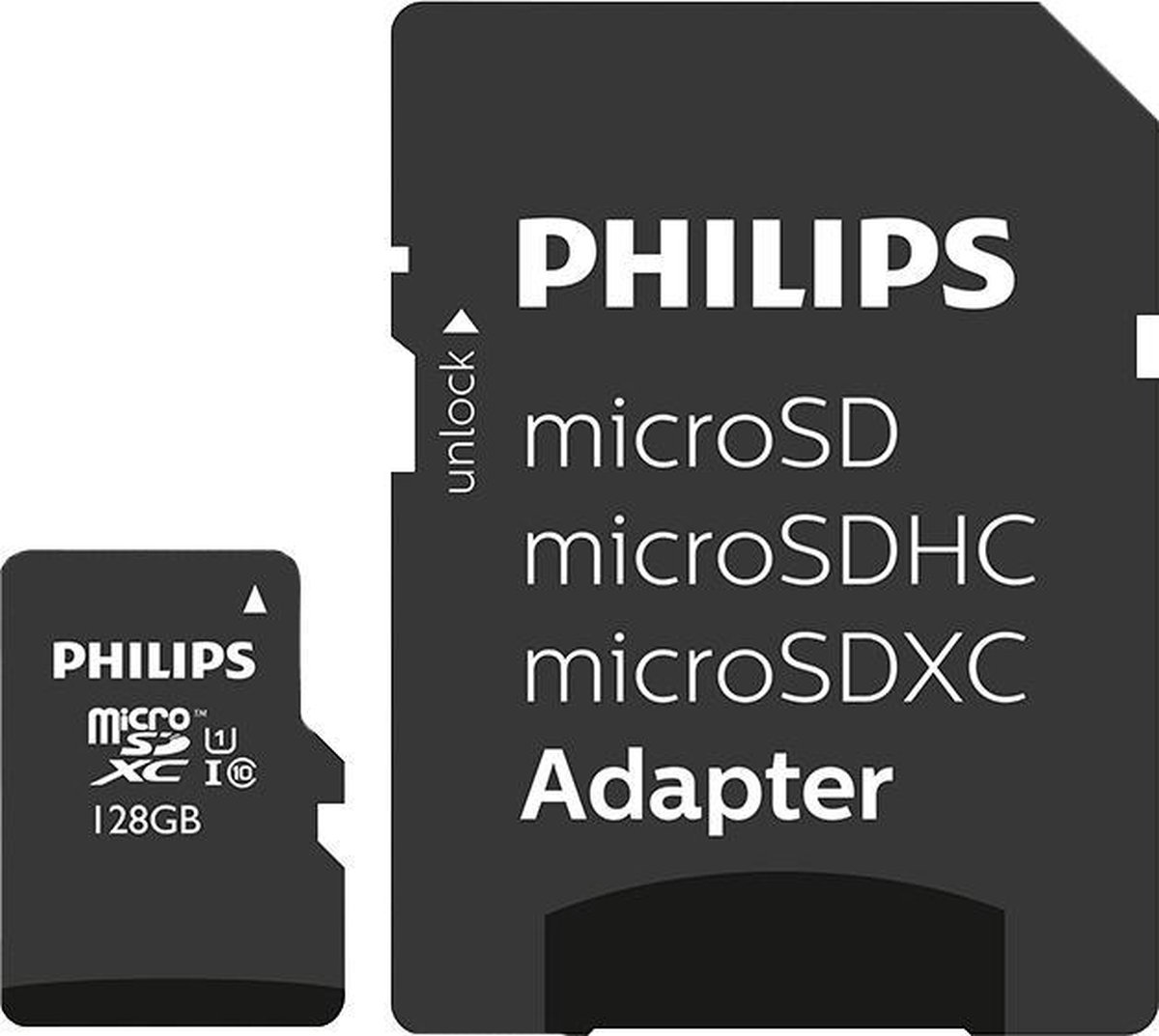 Philips Micro Sdxc 128gb Uhs-1 U1 Met Adapter - Zwart