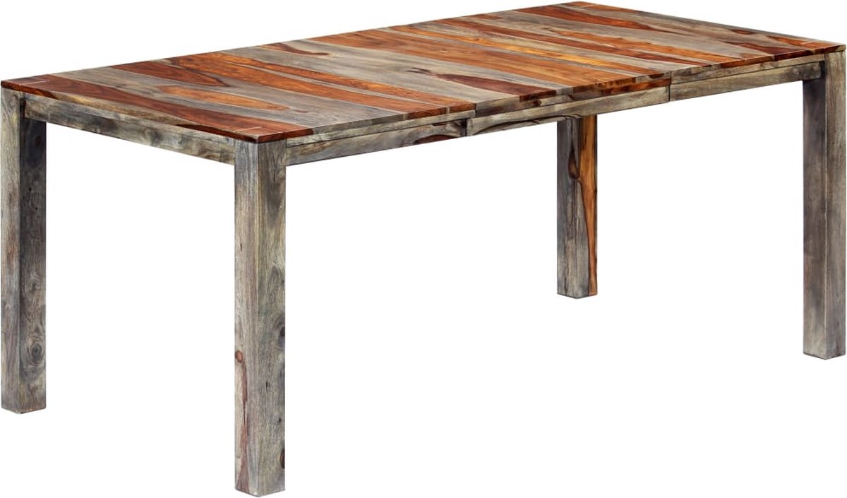 Vidaxl Eettafel 180x90x76 Cm Massief Sheeshamhout - Grijs