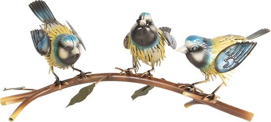 Clayre & Eef Decoratie Vogels Op Tak 43*21*17 Cm Meerkleurig Ijzer Vogels 6y3542