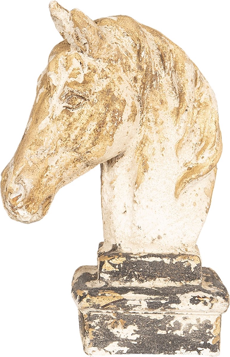 Clayre & Eef Decoratie Paard 23*15*35 Cmkleurig Kunststof Paard 64362 - Beige