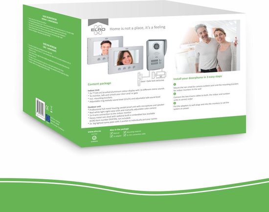 ELRO Dv477w2 Video Deur Intercom - 2 Appartementen - Met 2x 7 Inch Kleurenscherm