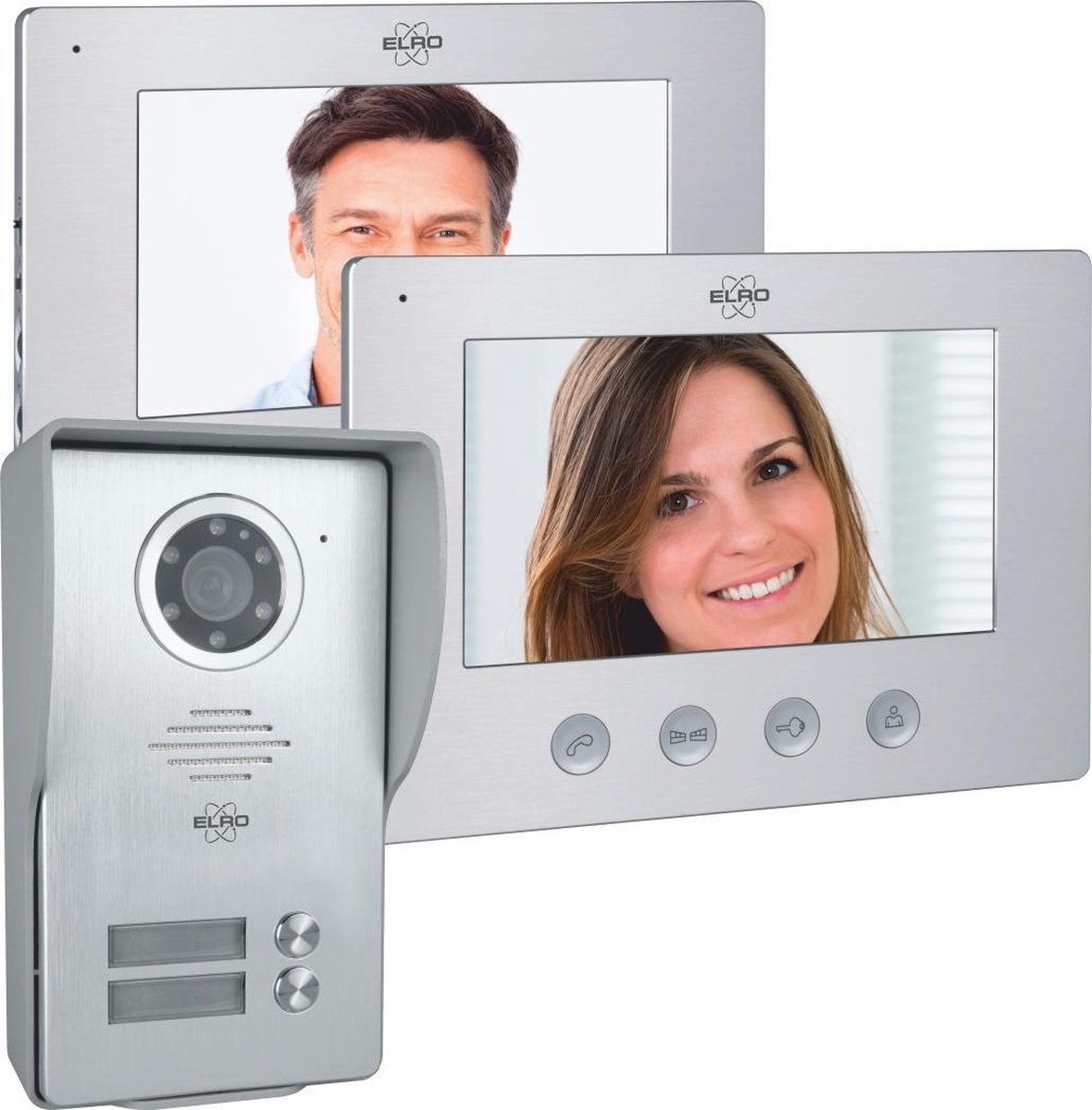 ELRO Dv477w2 Video Deur Intercom - 2 Appartementen - Met 2x 7 Inch Kleurenscherm