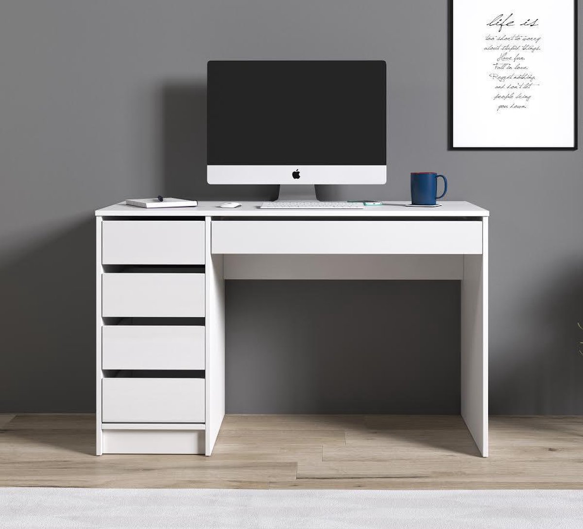 Meubella - Bureau Avio 120 Cm - Wit