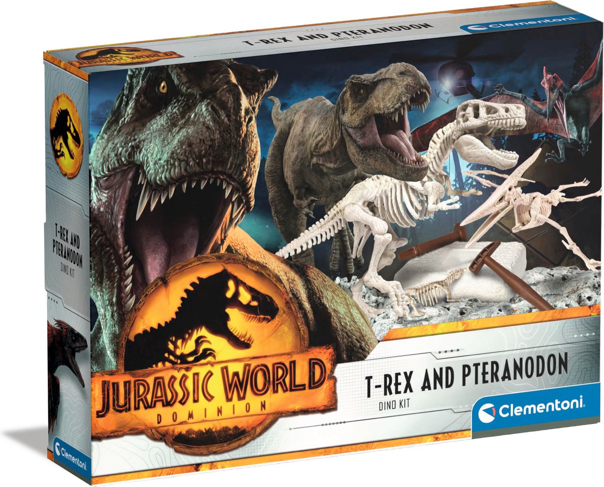 Clementoni Jurassic World - Archeoloog Kit - T-Rex + Pteranodon