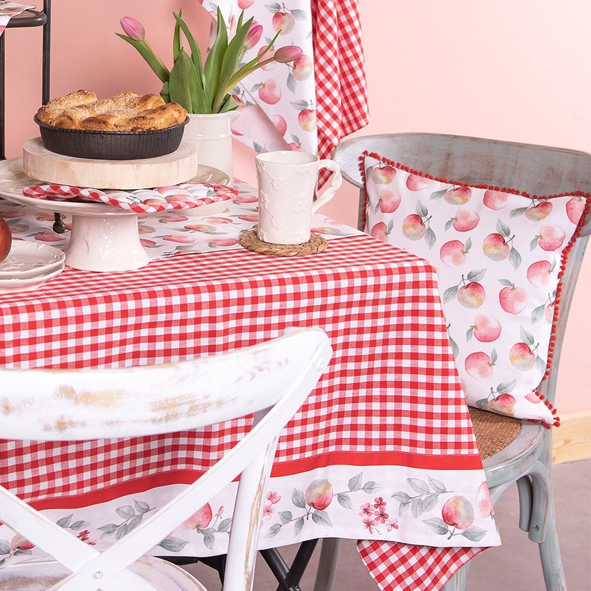 Clayre & Eef Tafelkleed 150x250 Cm - Rood