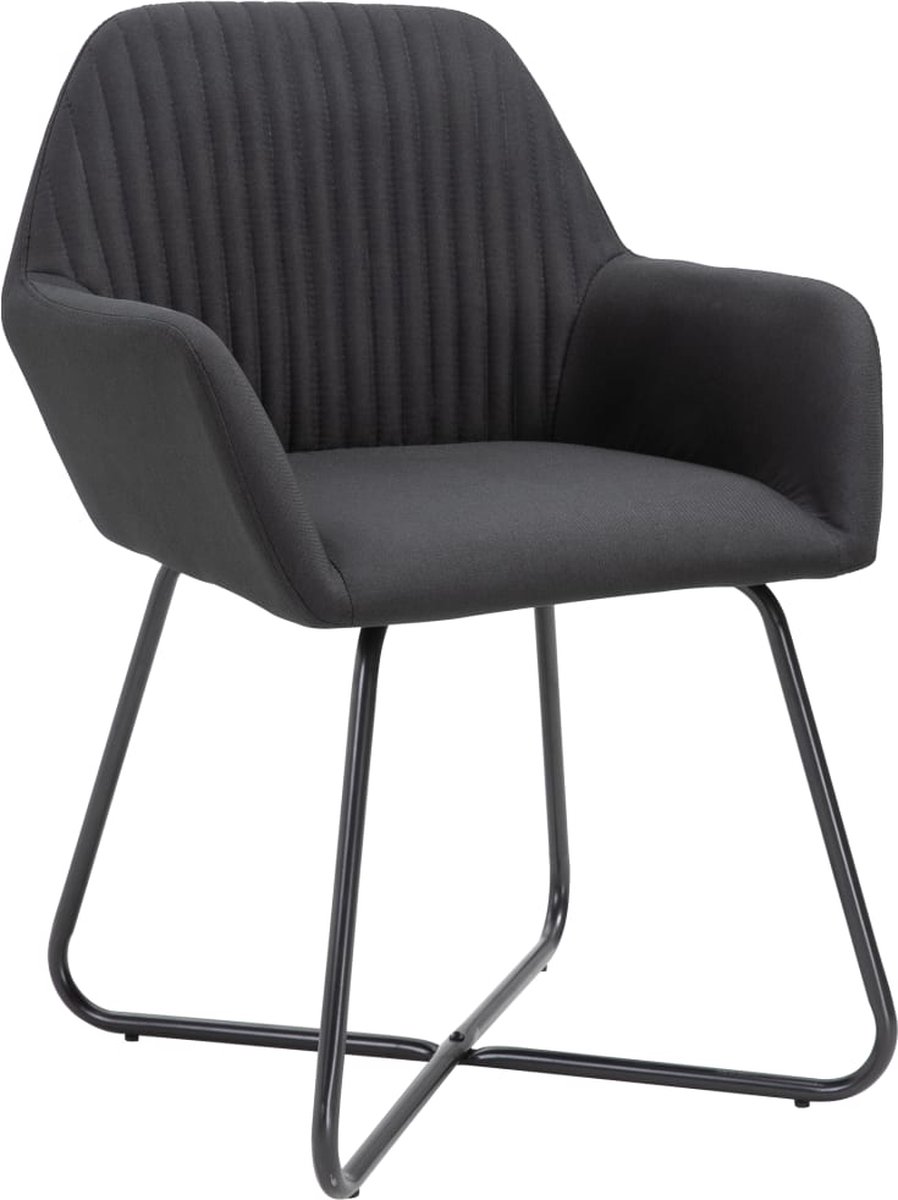 Vidaxl Eetkamerstoelen 2 St Stof - Zwart