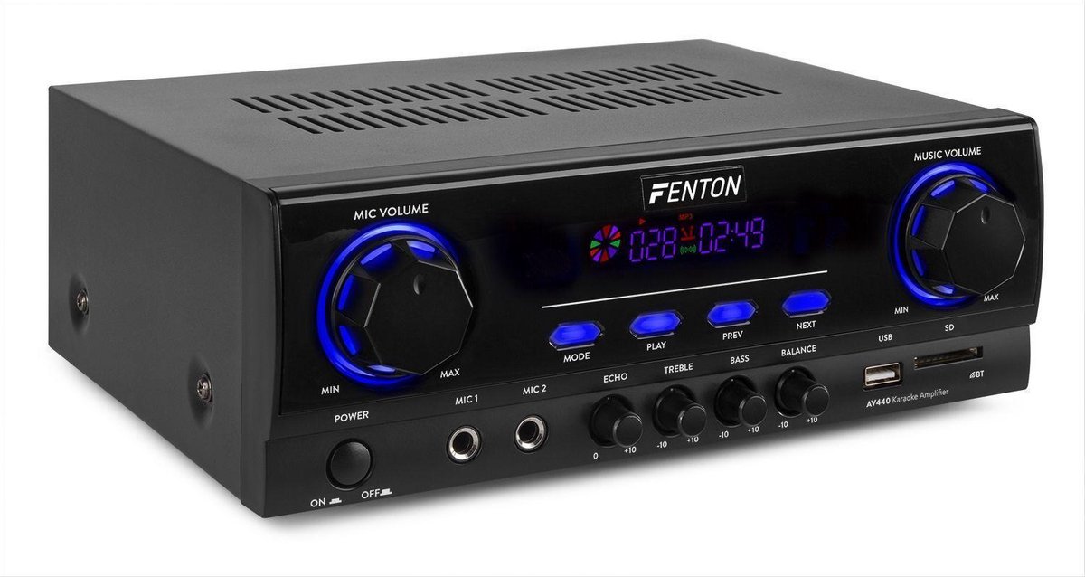 Fenton AV440 karaoke-versterker met multimediaspeler