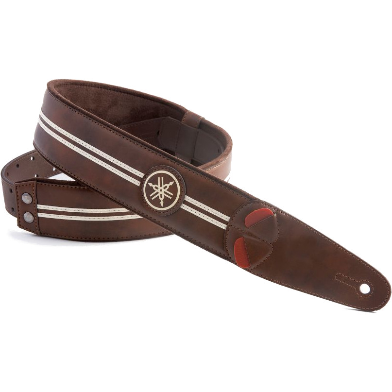 Yamaha RightOn! Race Vegana Guitar Strap Brown gitaarband