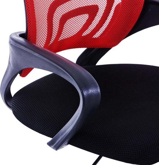 Vidaxl Kantoorstoel Met Mesh Rugleuning Stof - Rood
